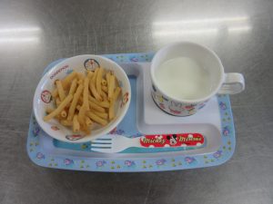 今日の給食　洋風かき卵汁